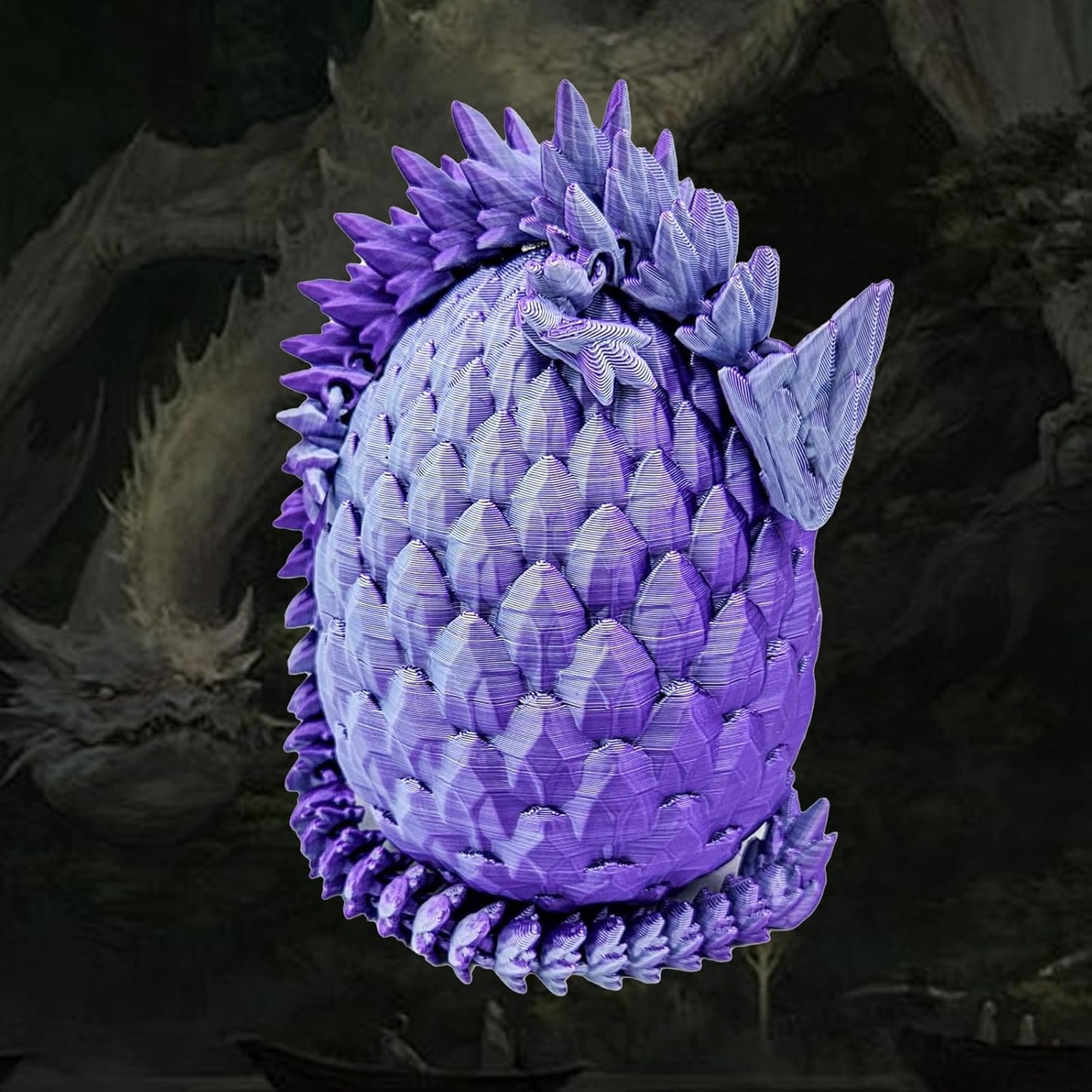 Easter Dragon Eggs 3D Printed Dragon Egg with Dragon Inside Articulated Crystal Dragon Fidget Toy Mystery Easter Suprise Home Office Decor Executive Desk Toys