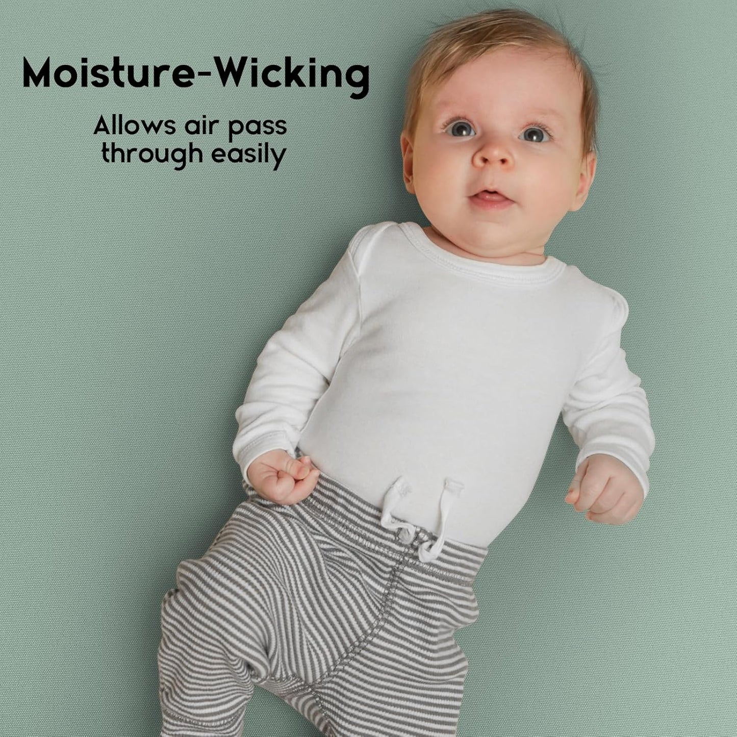 Yoofoss Pack and Play Sheets Fitted, Mini Crib Sheets 2-Pack for Pack N Play Mattress, Stretchy Playard Sheet, Soft and Breathable Green+Giraff