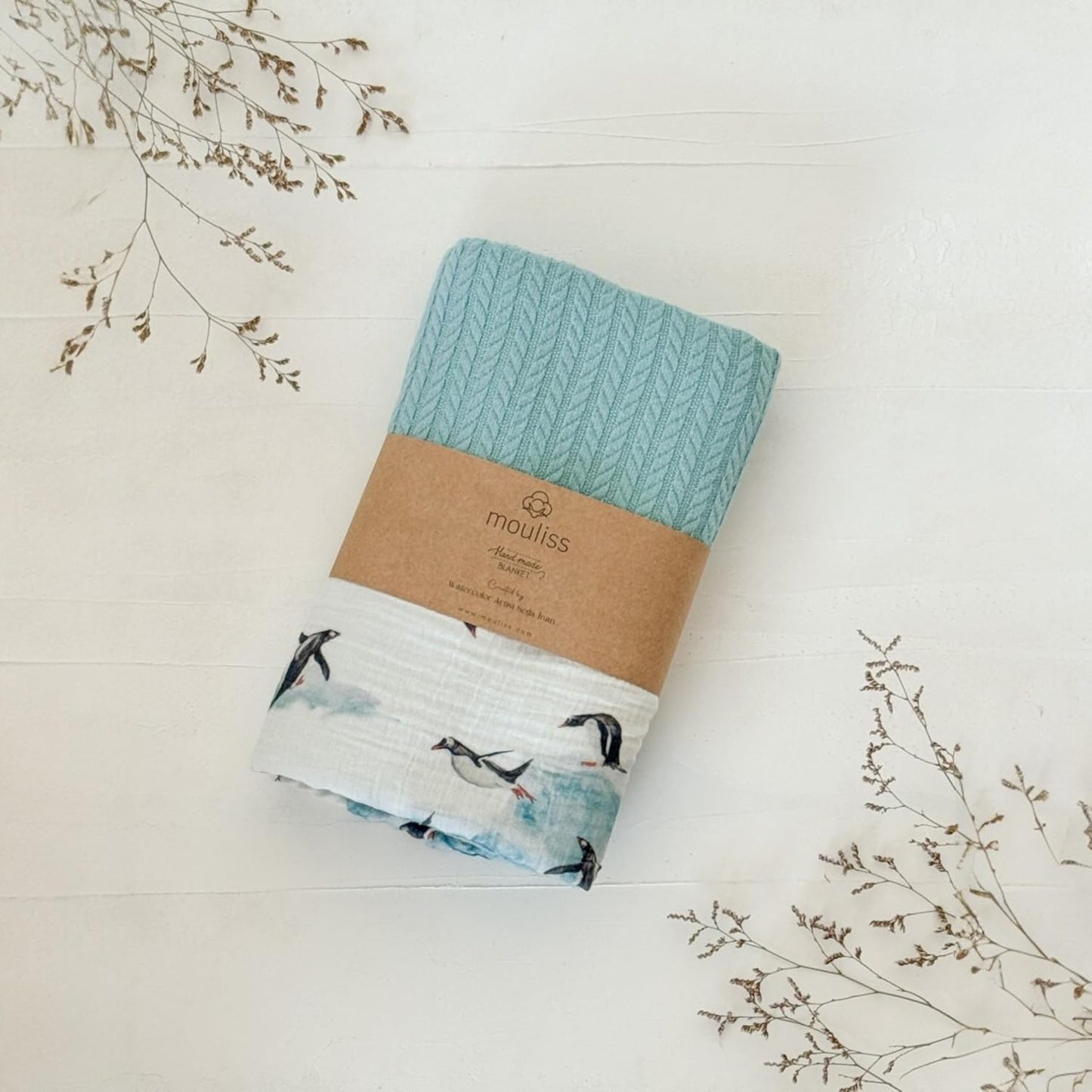 Personalized Baby Blanket with Name – Handmade 100% Organic Cotton Newborn Gift | Custom Knit Blanket for Boys, Girls, Kids & Baby Showers