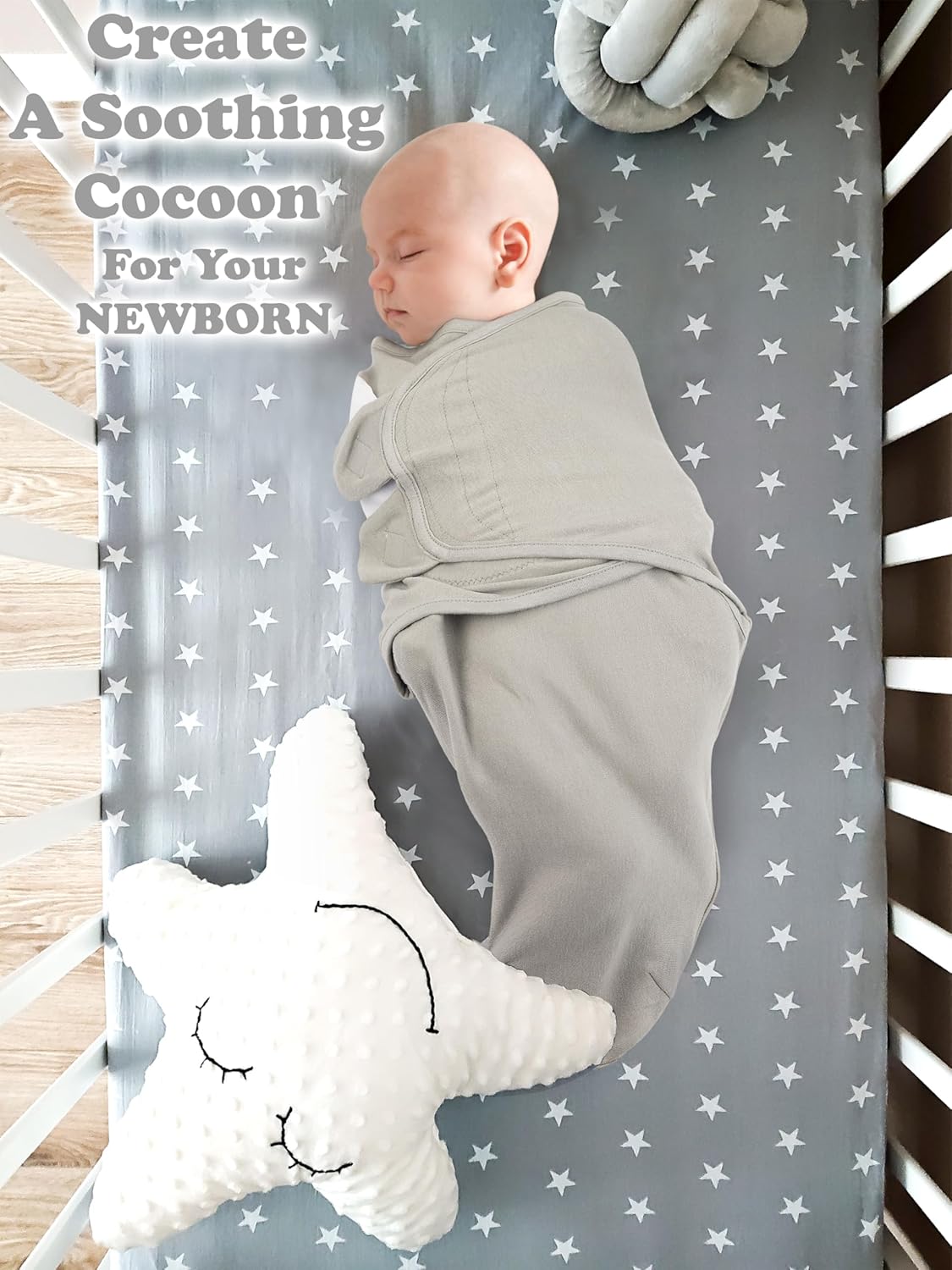 Bublo Baby Organic Preemie Swaddles 4-7 lbs - 3-Pack Premature Babies Swaddle Sleep Sack - Premature Infant Sleeping Sack - Easy Adjustable Baby Swaddle Blanket Wrap Boy Girl (Solid Grey)