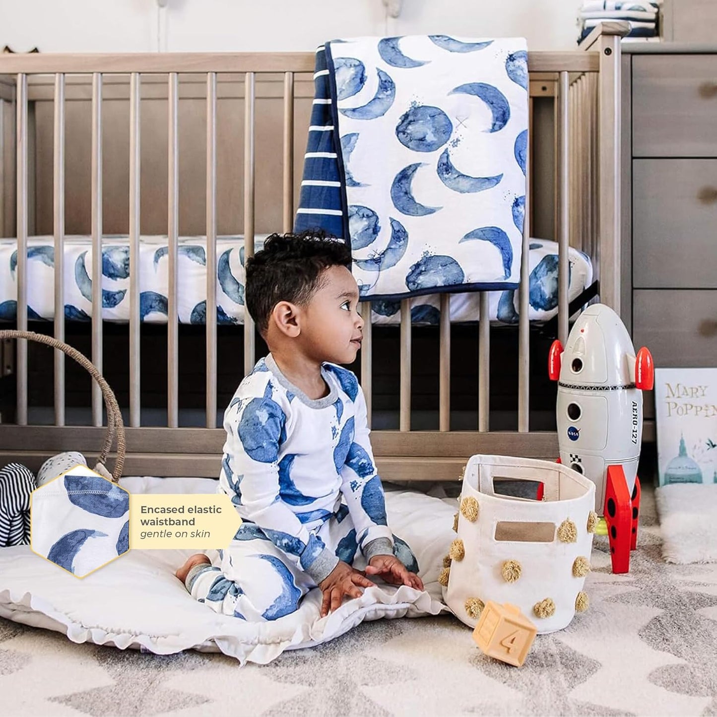 Burt's Bees Baby Boys' 2-Piece Long Sleeve Tee and Pants Organic Cotton Pajama Set