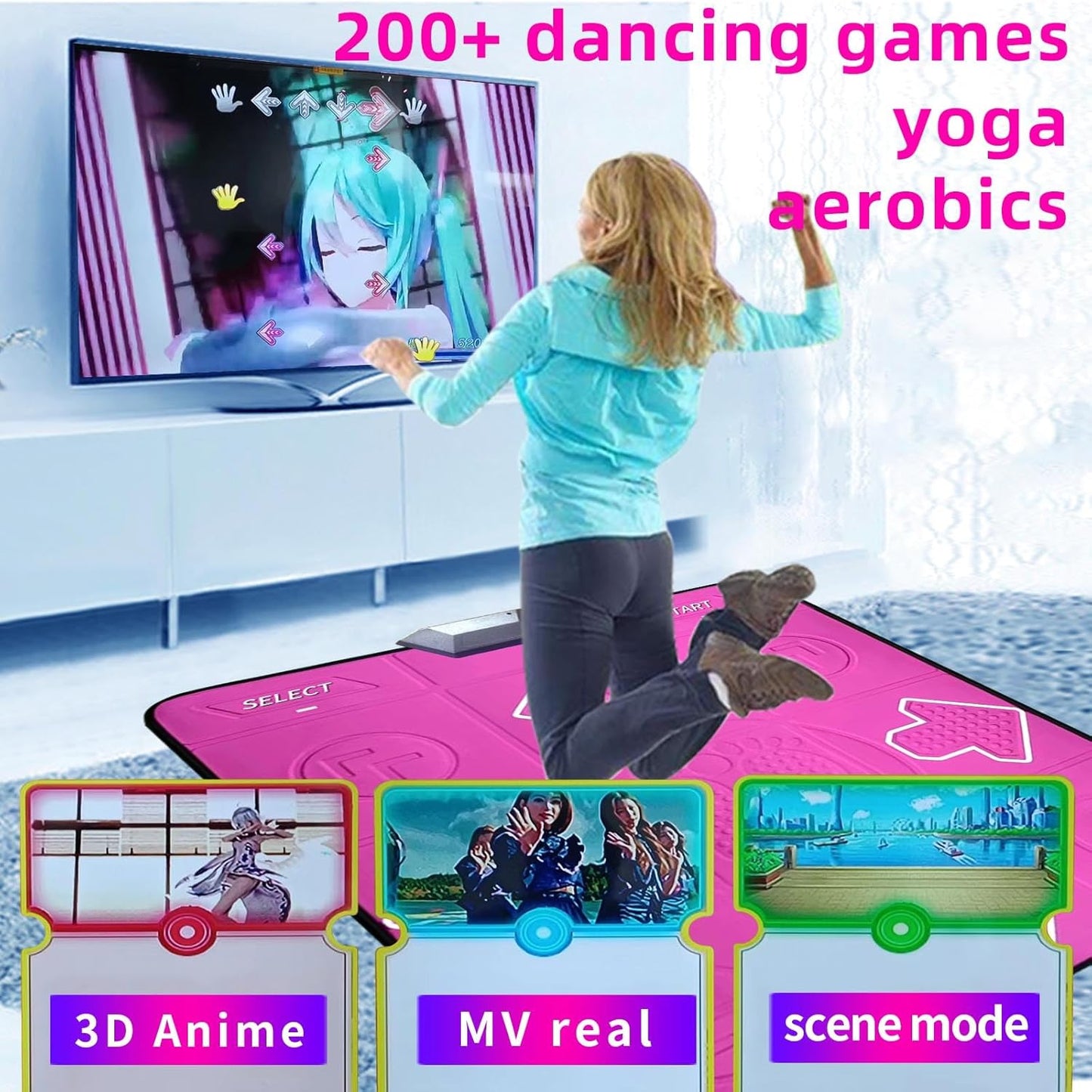 P-Ink Kids & Adults Dance Mat - Musical AR Game Mat with Camera for Kids, TV Game, Christmas & Birthday Gift for Girls & Boys