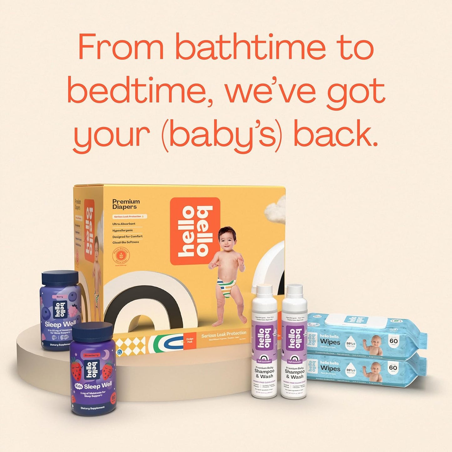 Hello Bello Premium Baby Diapers Size 5, 18 Count of Disposable, Extra-Absorbent, Hypoallergenic Baby Diapers with Snug and Comfort Fit, Alphabet Soup