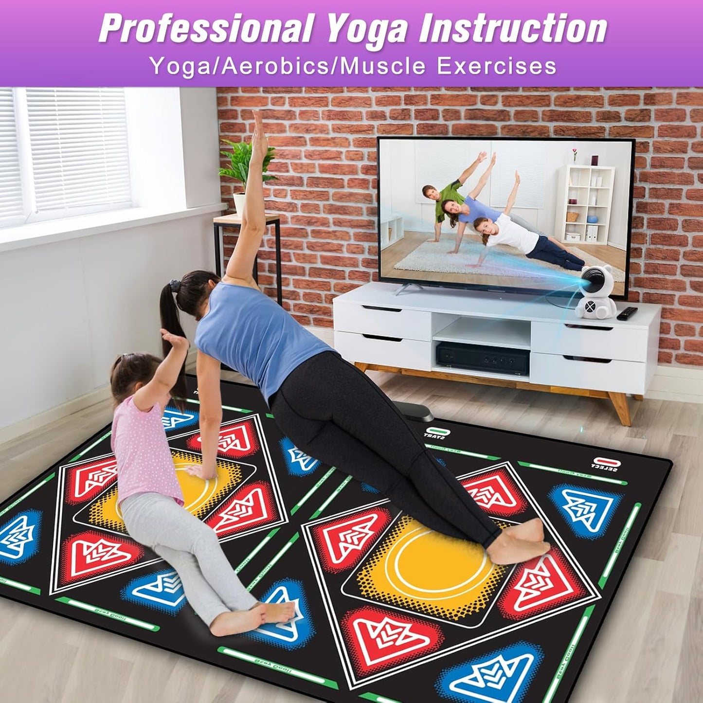Dance Mat, Electronic Dance Mat for TV with HD Camera, Wireless Double User Dance Mat with Game Controller, Non-Slip Dance Pad for Kids Adults, Christmas Birthday Gifts for Girls Boys