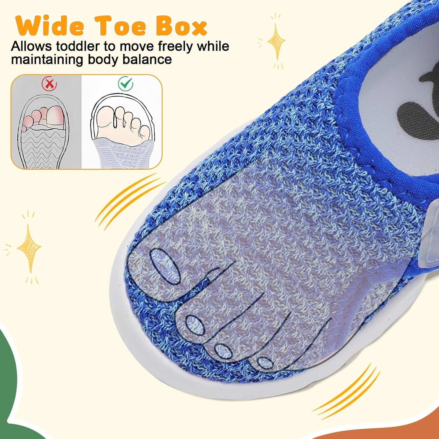 FEETCITY Baby Shoes Boys Girls First Walking Shoes Infant Sneakers Lightweight Slip On Shoe