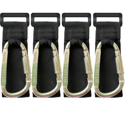 4 Pcs Baby Stroller Hook, Carry 30 lbs per Stroller Carabiner Clip, Adjustable Baby Stroller & Car Seat Hook for Hanging Diaper Bag, Wheelchair,Golf cart, Shopping and Pet Cart