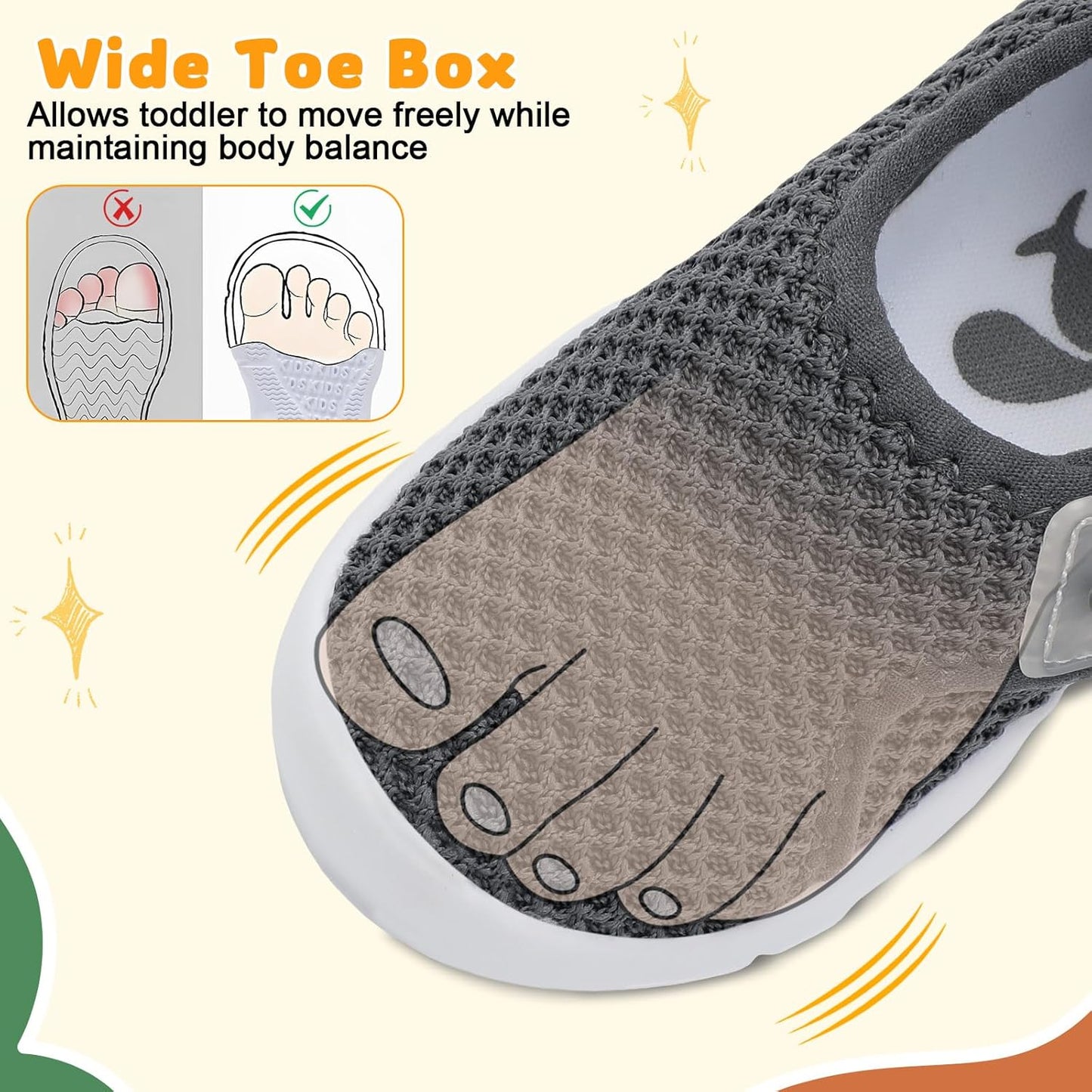 FEETCITY Baby Shoes Boys Girls First Walking Shoes Infant Sneakers Lightweight Slip On Shoe