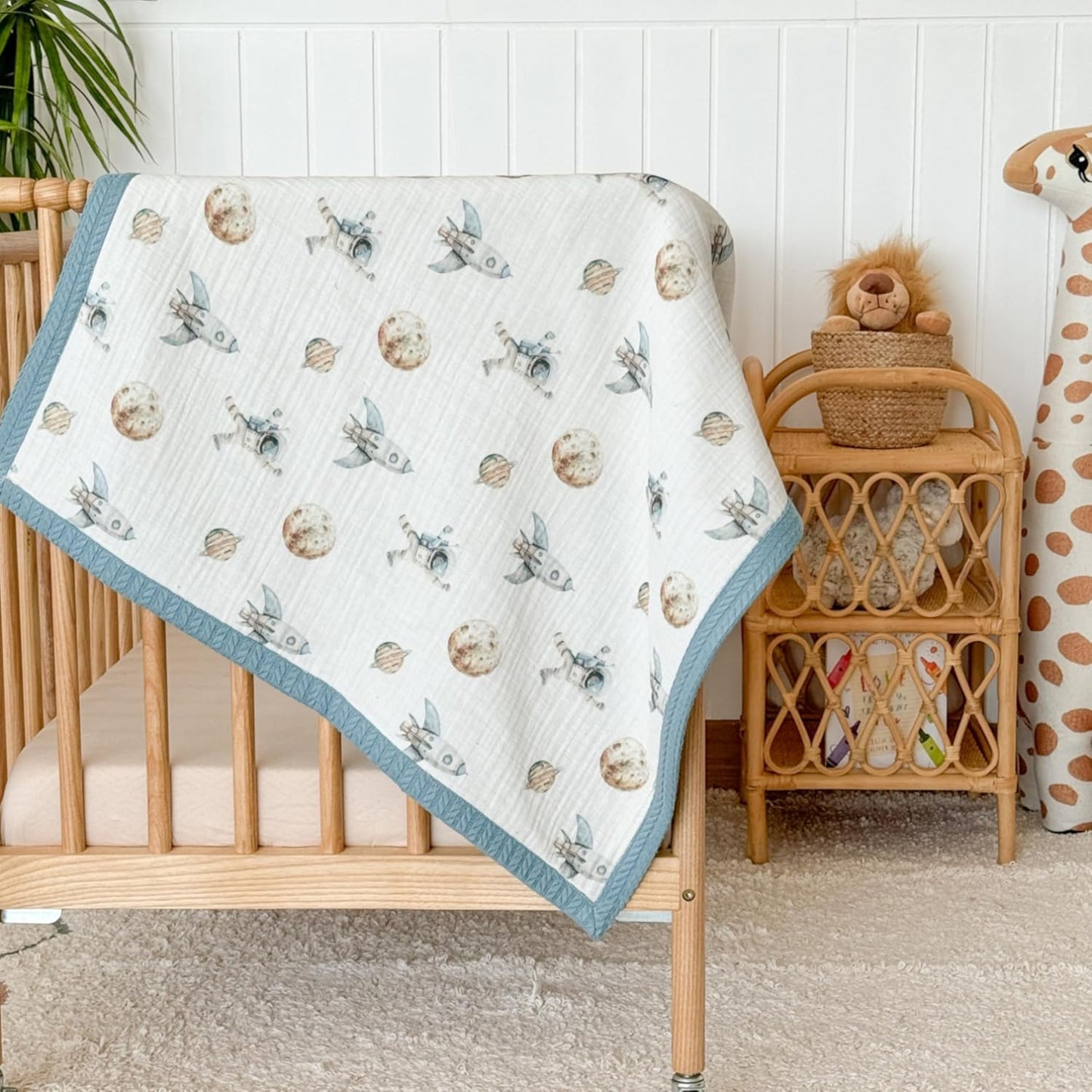 Personalized Baby Blanket with Name – Handmade 100% Organic Cotton Newborn Gift | Custom Knit Blanket for Boys, Girls, Kids & Baby Showers