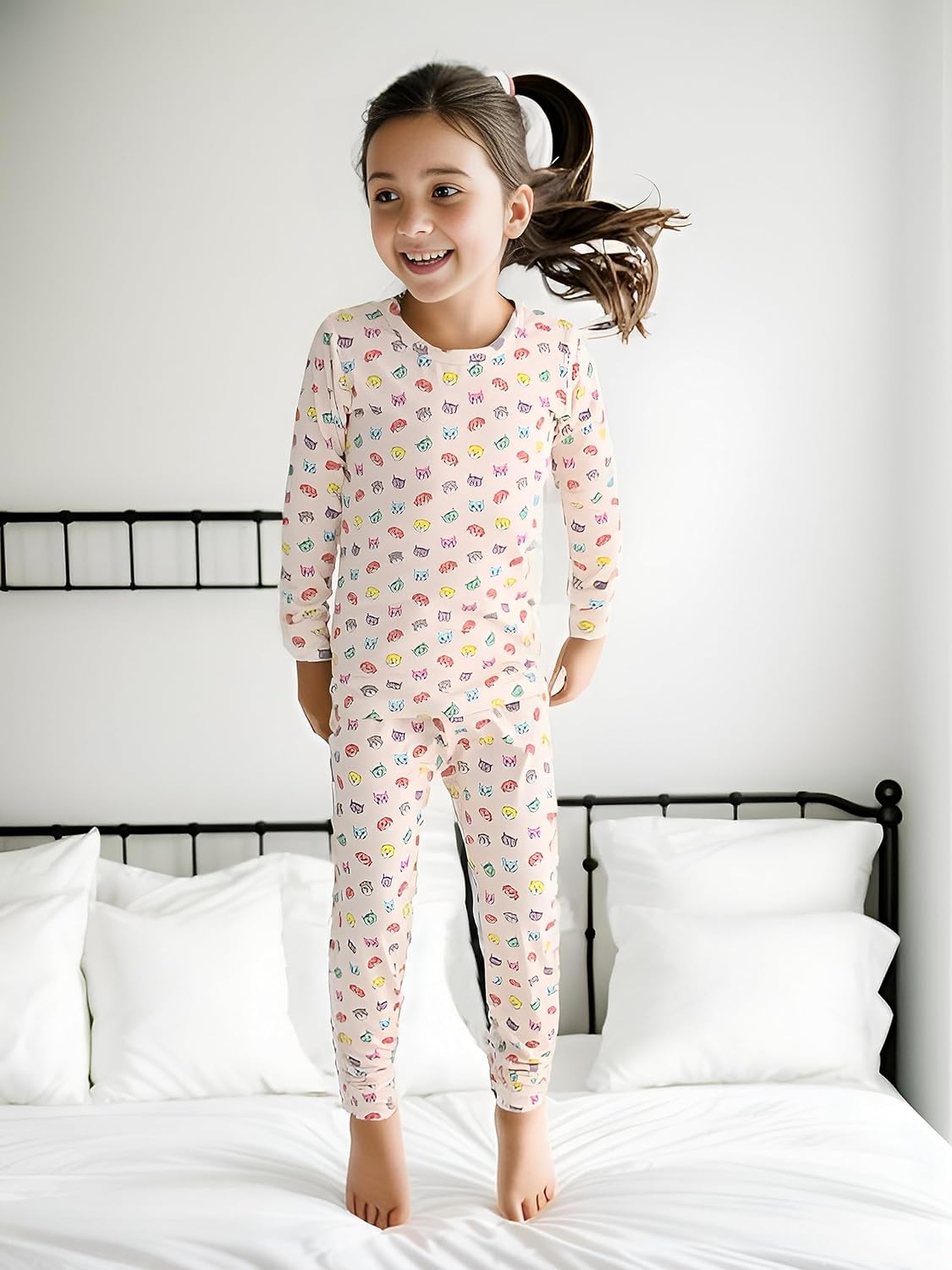 BABY 2T-10Y Toddler Kids Girls Boys Soft Comfy Viscose 2pcs Set Long Sleeve Plain Shirts and Pants Sets