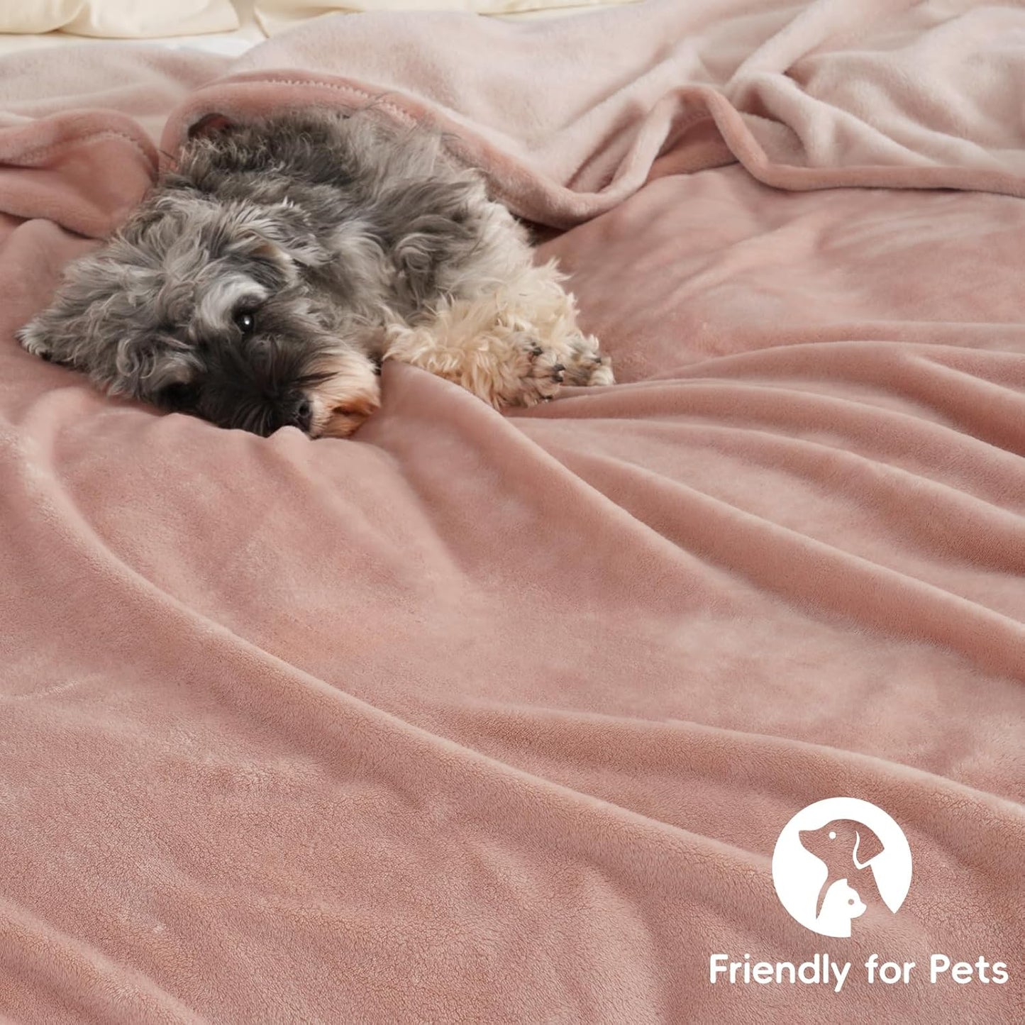 PHF Ultra Soft Fleece Blanket Twin Size, No Shed No Pilling Luxury Plush Cozy 300GSM Lightweight Blanket for Bed, Couch, Chair, Sofa Suitable for All Season, 66" x 90", Rose Pink