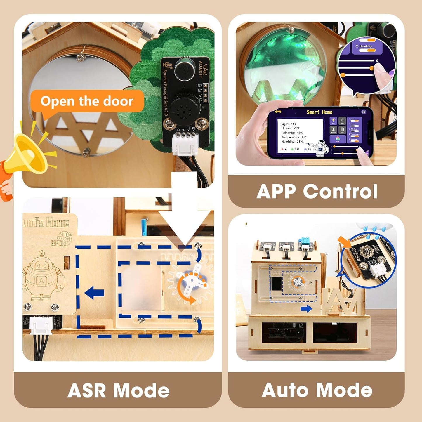 STEM Kits for Kids Age 12+, ACEBOTT IoT Smart Home Kit for Teens, STEM Toys Compatible with Arduino & Scratch, Coding Set with House Building, Sensors & App Control, Gift for Teens & Adults