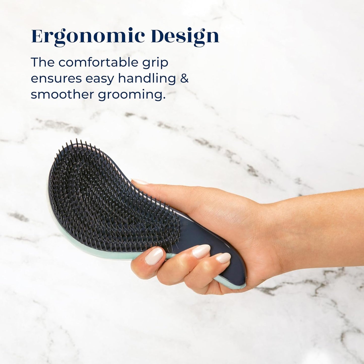 Crave Naturals Biggie Glide Thru Hair Brush - Detangler Brush for Curly, Straight, Wet or Dry Hair - Gentle Detangling Brushes for Adults, Kids, Toddlers - Hair Accessories for Women, 8.4"x3.4" - Mint