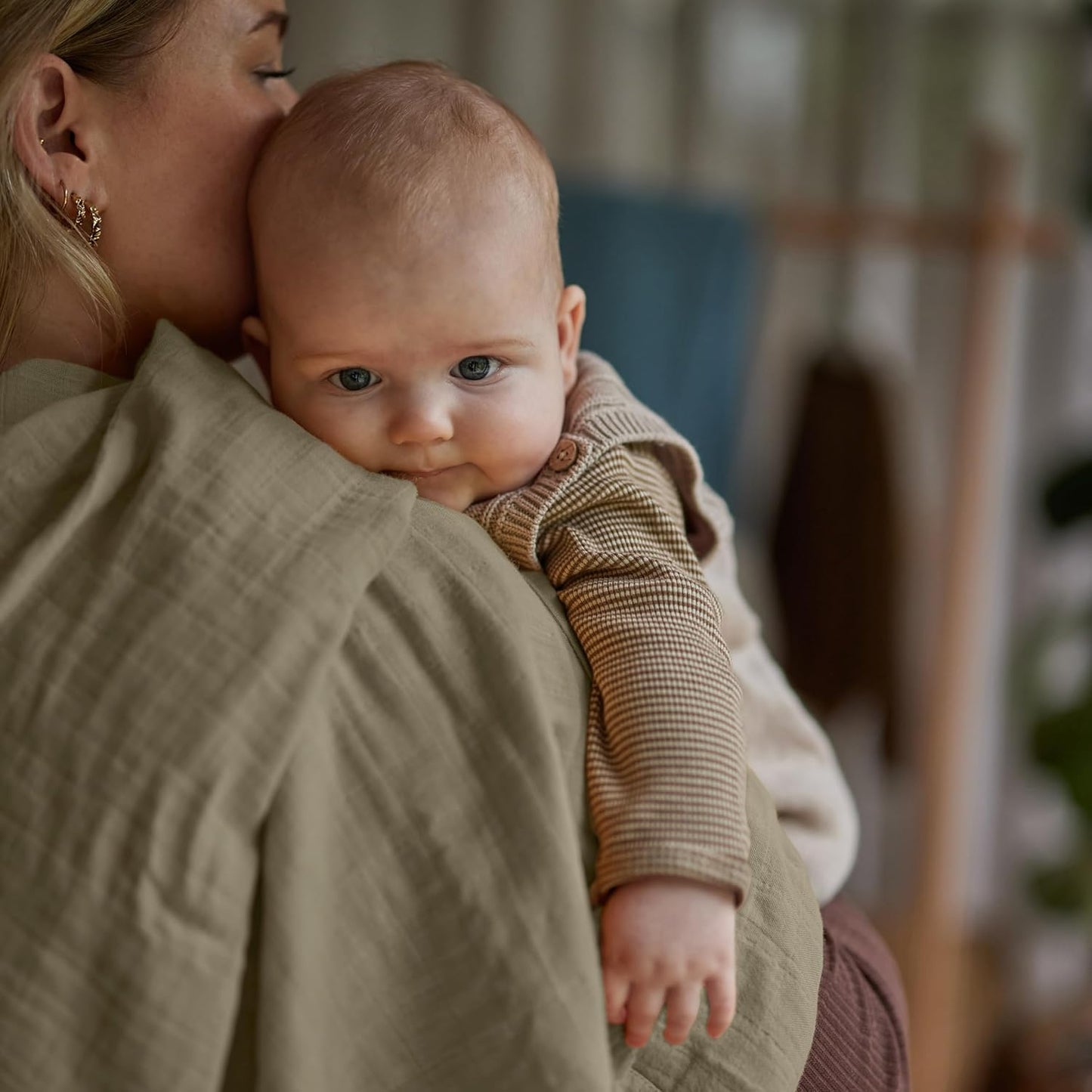 Swaddle - 100% Organic Cotton - Muslin Swaddle Blankets for Newborn, 47" x 47" (Sage Green)