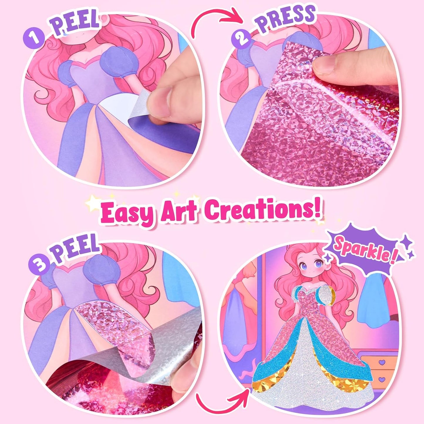 JoyCat Paint with Water Coloring Books, Art & Craft Activity, Princess No Mess Art for Kids Ages 4-8, Craft Kits & Supplies, DIY Creative Activity, Presents for Girls & Boys