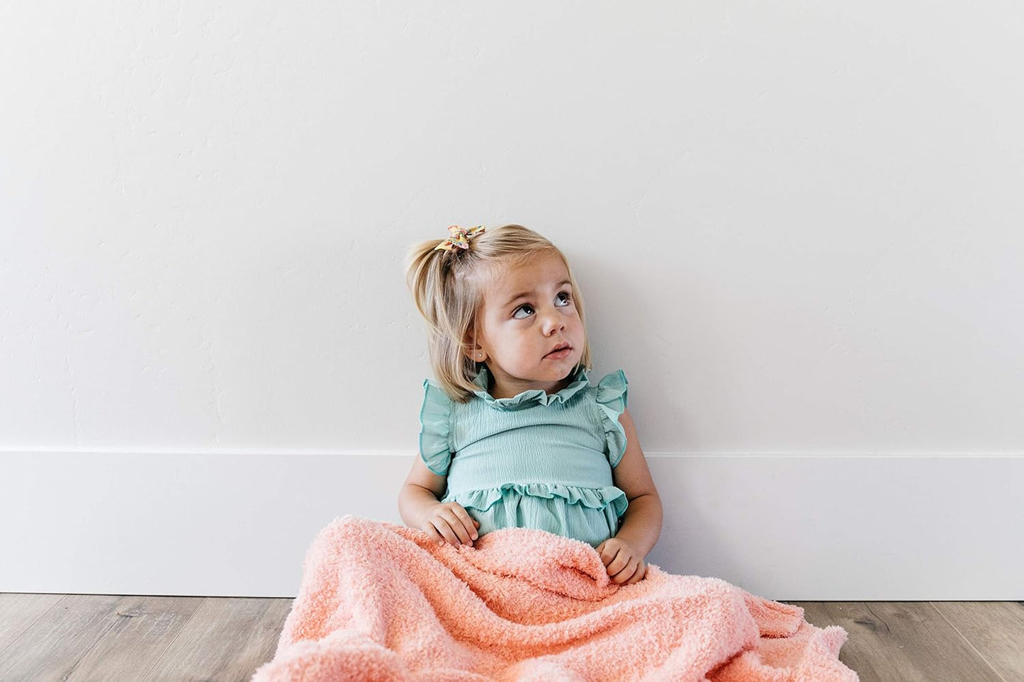 SARANONI Bamboni Luxury Baby Blanket | Plush Blanket for Infant Boys & Girls | Receiving Blanket 30” x 40” | Peach