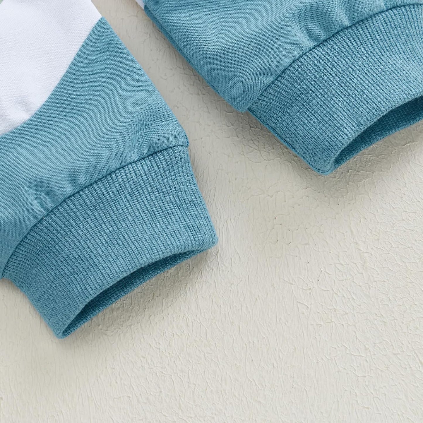 Kupretty Toddler Baby Boy Fall Winter Clothes Color Block Long Sleeve Sweatshirt Pullover Tops + Joggers Pants Outfit Set