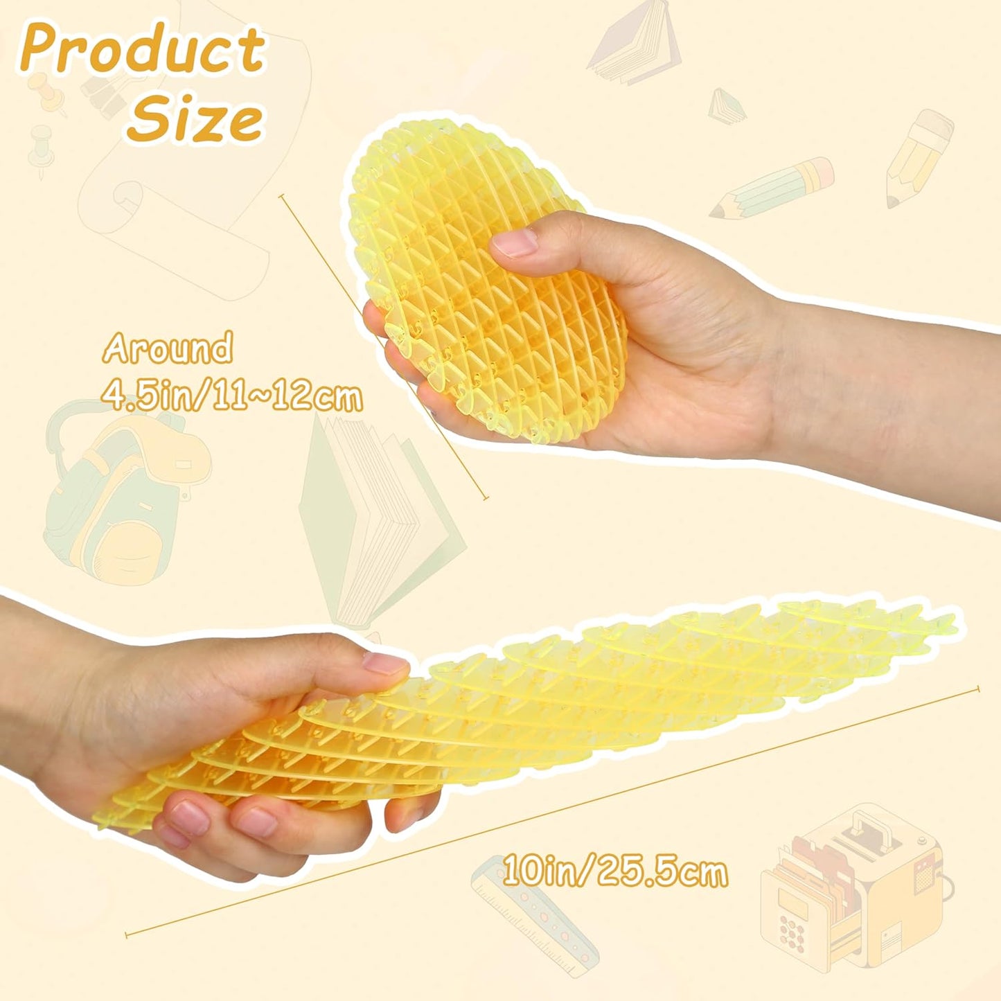 Fidget Worm Toy, 3D Elastic Fidget Toy for Kids Adult Relieving Stress Boredom, Stress and Anxiety Relief Calming Fidgets Desk Toys for Adults,Ideal Gifts (Yellow)