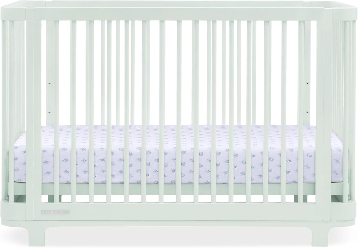 Delta Children Nest Crib and Dresser Nursery Furniture – 4-in-1 Convertible Crib | Forever 6 Drawer Dresser with Changing Top | Light Sage