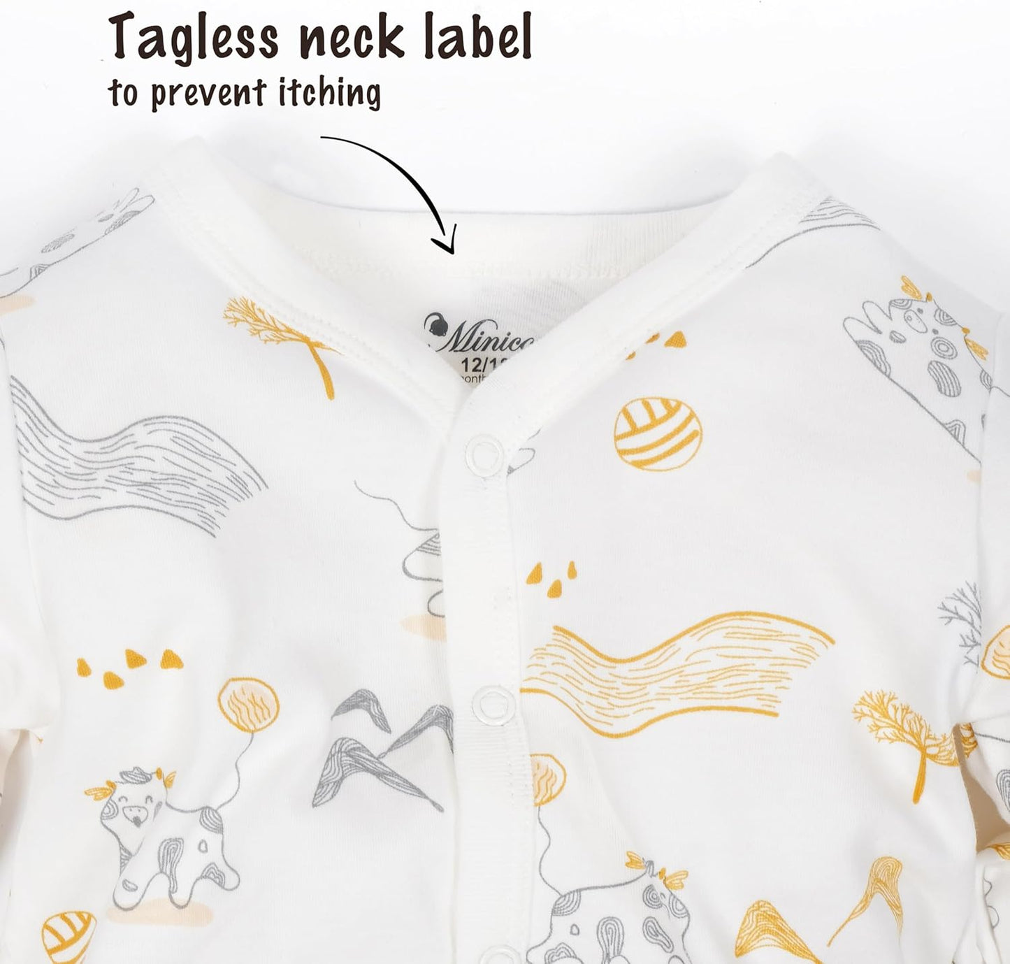 Baby Boys Girls Cotton Footies Multi Pack Long Sleeve Baby Footed One-Piece Jumpsuit Multi Pack