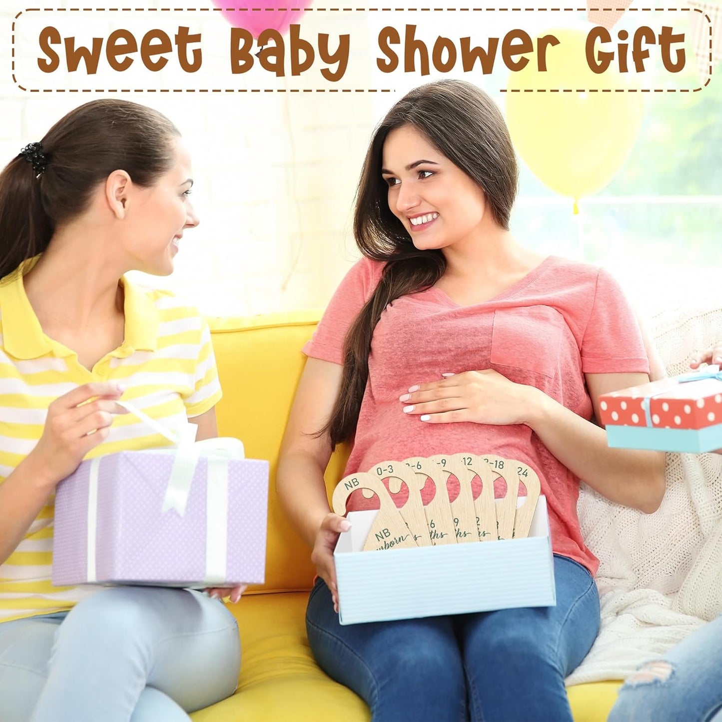 R HORSE Wooden Baby Closet Dividers - 8Pcs Dragon Baby Closet Organizer, Double-Sided Newborn Clothes Size Hanger Dividers, Nursery Decor Birthday Gift for Boy Girl (0-24 Months)