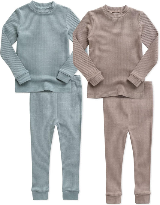 VAENAIT 6M-12Y Toddler Kids Girls Boys Soft Comfy Modal Tencel Solid Raglan Sleepwear Pajamas Pjs 2pcs/4pcs Set