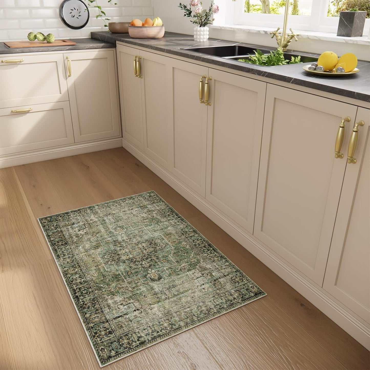 Machine Washable Throw Rugs for Entryway: Door Mat Indoor Entrance 2x3 Small Rug Stain Resistant Non-Slip Low Pile Soft Carpet for Kitchen Front Door Indoor Entrance Entry Bedroom