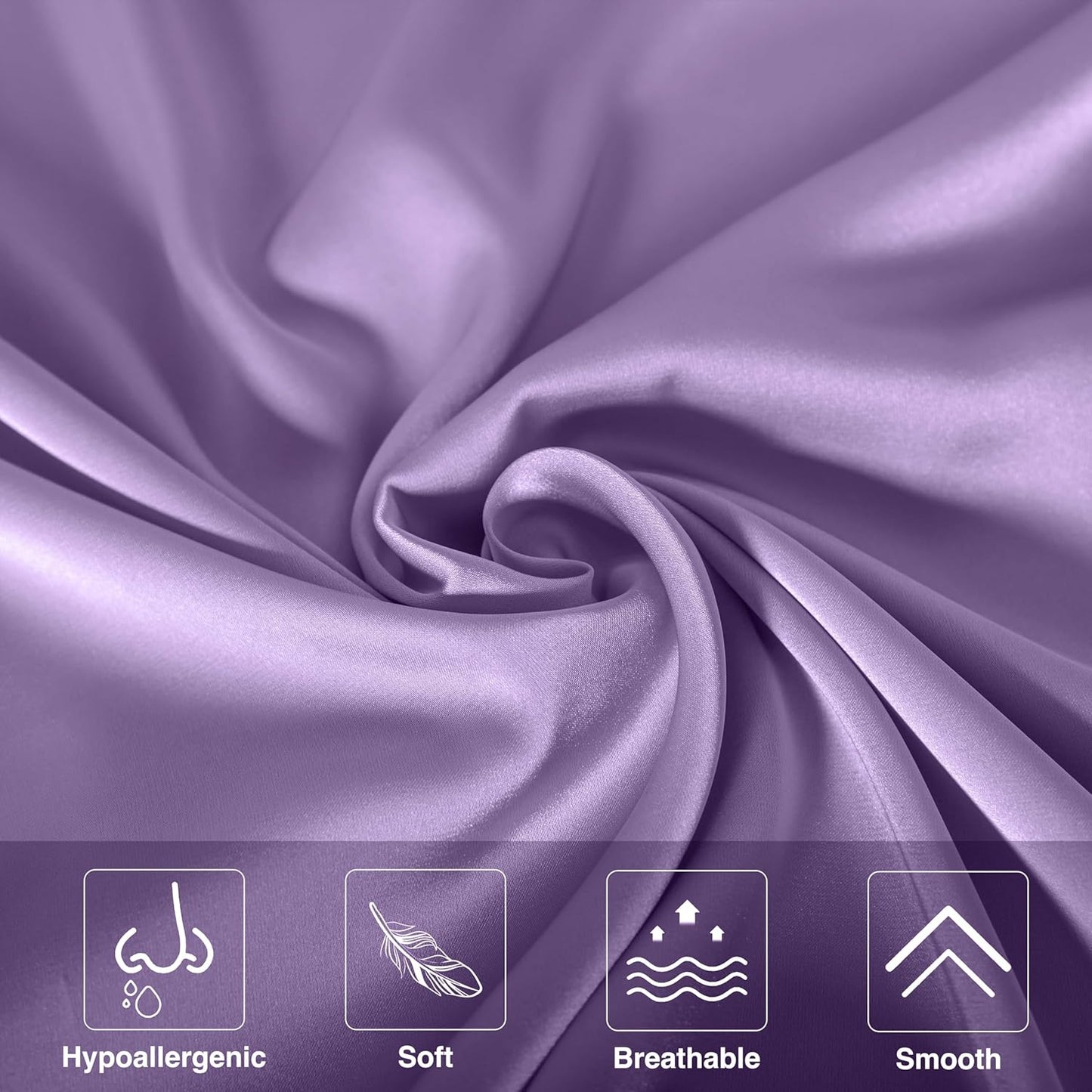Mulberry Silk Pillowcase for Hair and Skin,Queen Size Cooling Silk Pillow Case with Hidden Zipper,Allergen Proof Dual Sides Soft Breathable Smooth Silk Pillow Cover for Women(Queen,Violet)