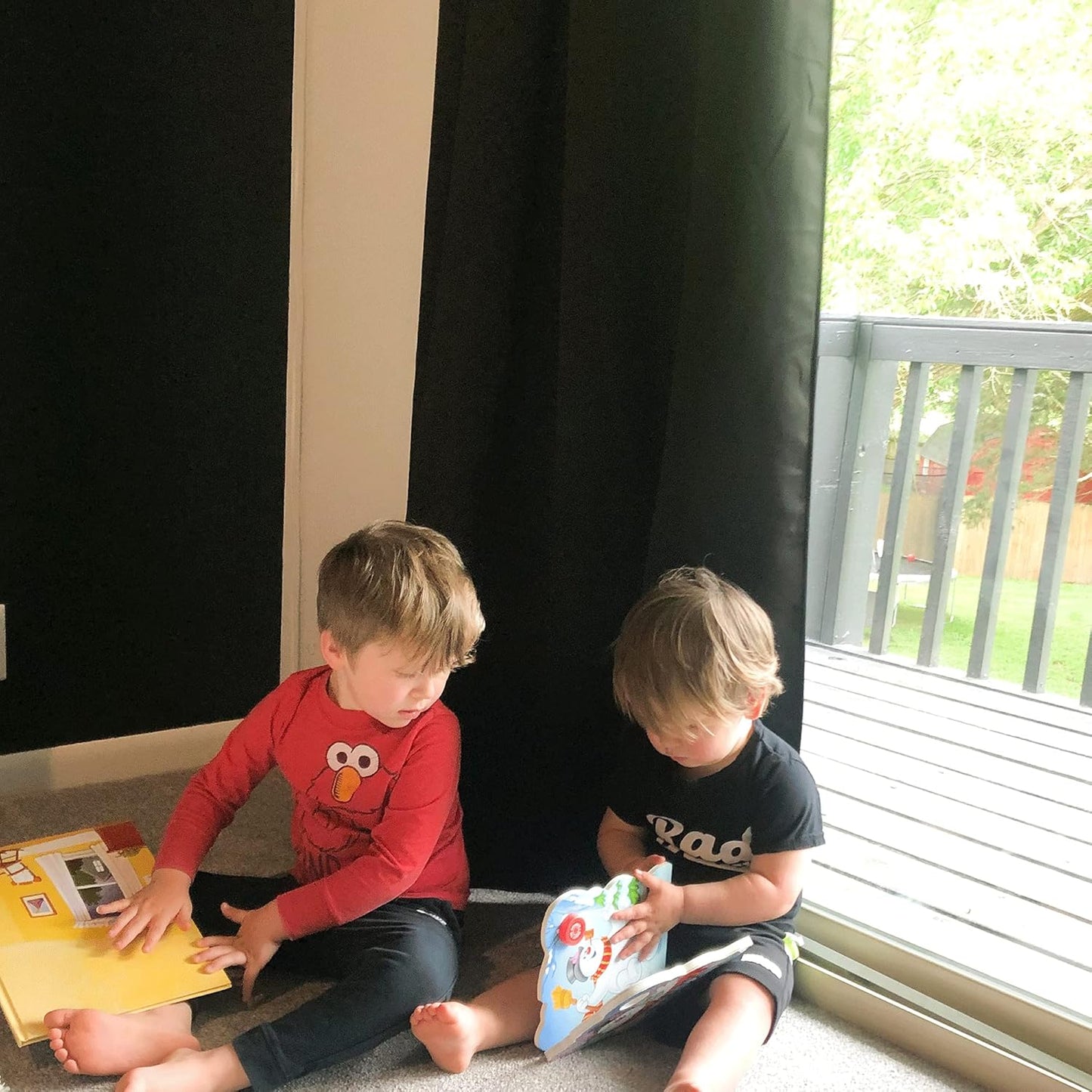 NICETOWN 100% Blackout Curtains 45 inches Length, 2 Thick Layers Completely Blackout Window Treatment Thermal Insulated Lined Drapes for Basement Window (Black, 1 Pair, 52 inches Width Each Panel)