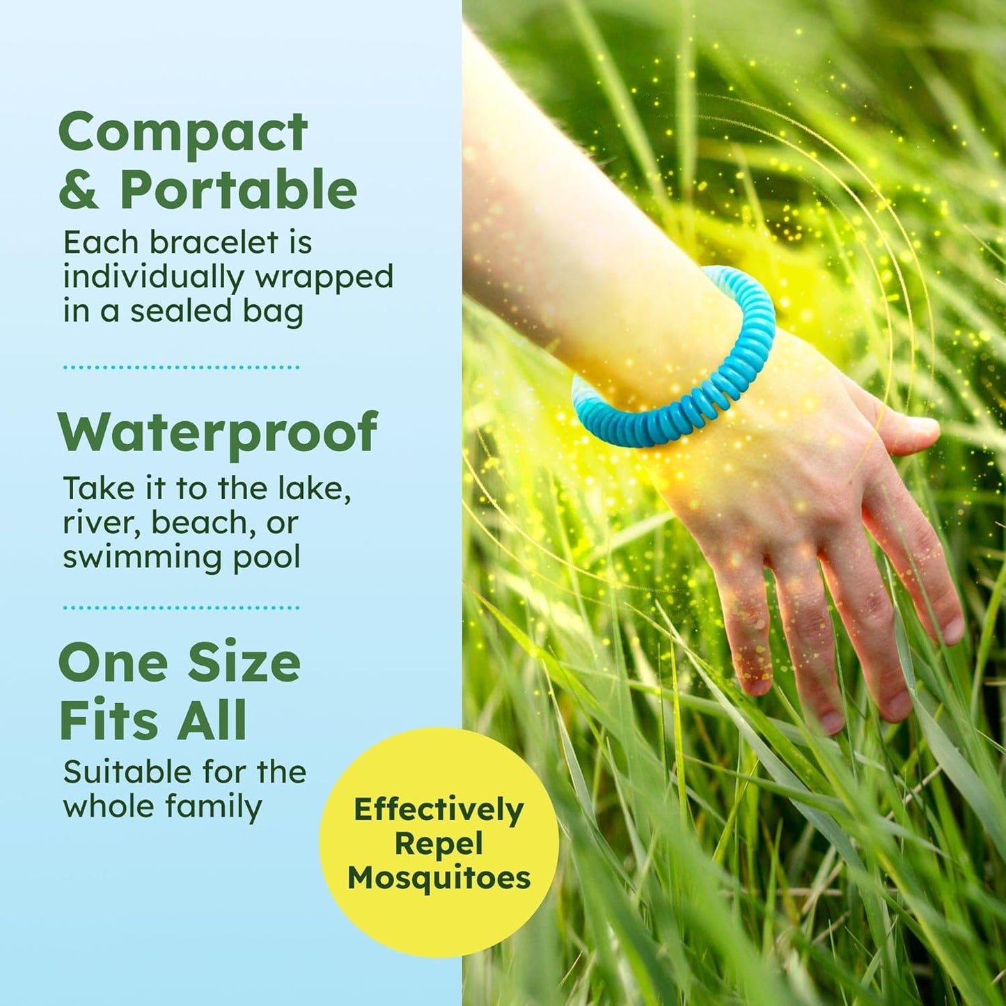 BugMD 10 Pack Mosquito Bracelets, DEET-Free Bands for Adults & Kids, Natural & Waterproof Citronella Wristbands for Camping, Hiking, Beach, Travel & Outdoor Essentials