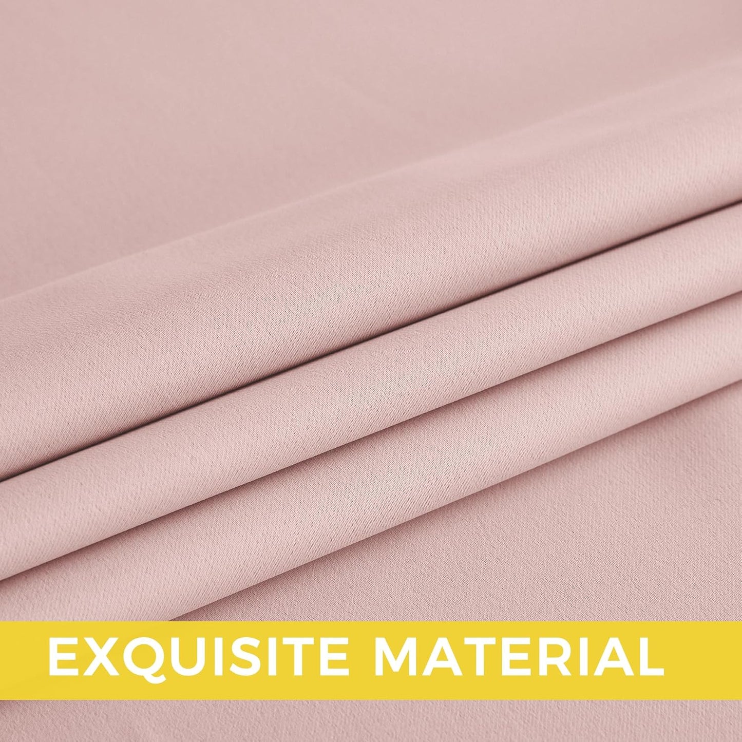 NICETOWN Blush Pink Room Darkening Curtains 84 Inches Long 2 Panels for Girls Room, Bedroom, Nursery Thermal Insulated Blackout Drapes Solid Grommet Noise Reducing Window Curtains, W40