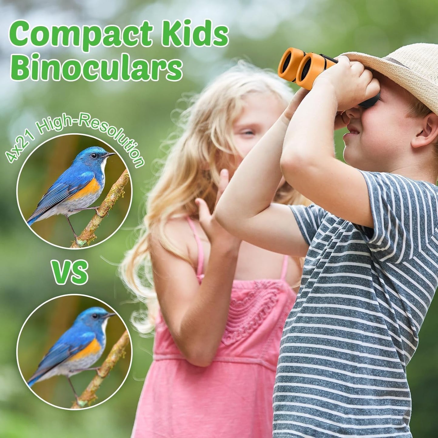 Hiboom 16 Set Kids Binoculars Bulk Shockproof Folding Children Mini Compact Binoculars Compass Magnifying Glass for 3-12 Years Boys Girls Kids Bird Watching Camping Outdoor Play