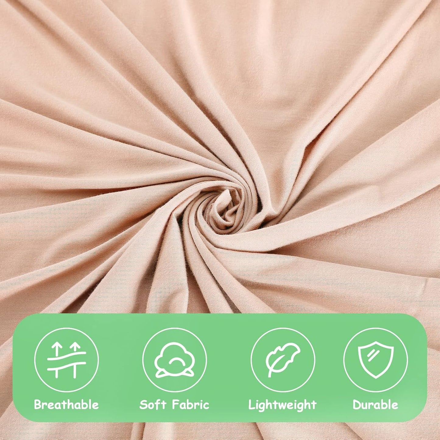 iEvolve Cotton Knitted Baby Swaddle Blanket with Hat Headband Set Newborn Swaddle Wrap Receiving Blankets for Baby Girl Boy 45" x 45"(Beige)