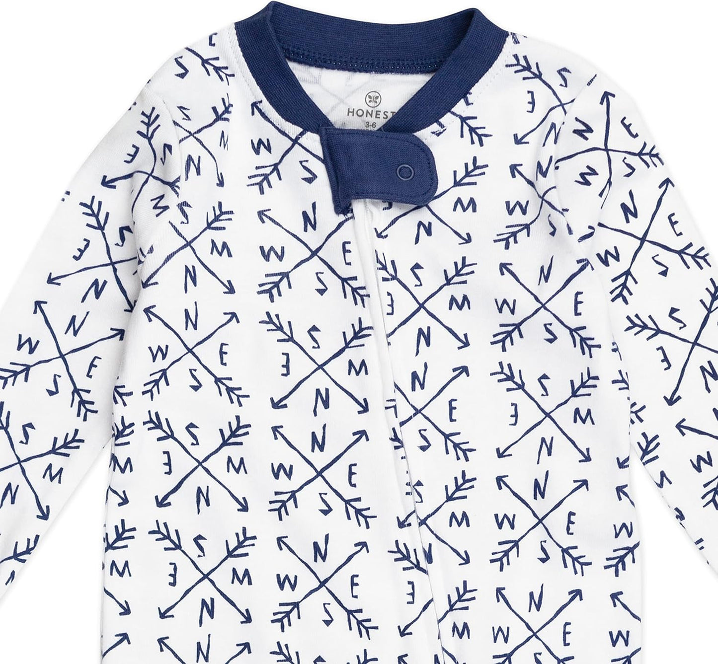 HonestBaby Baby Sleep N' Play One-Piece Zip-Front Footed Organic Cotton Pajama Sleeper