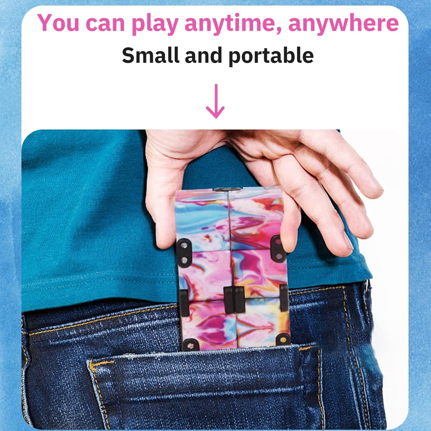 Fidget Infinity Cool Cube Toys: Fidget Toy Hand Held Magic Cubes Cool Stuff Gadgets Things Unique Birthday Gifts Boys Girls Kids Adults Anxiety Stress Relief Sensory Christmas Stocking Stuff Gift Toys