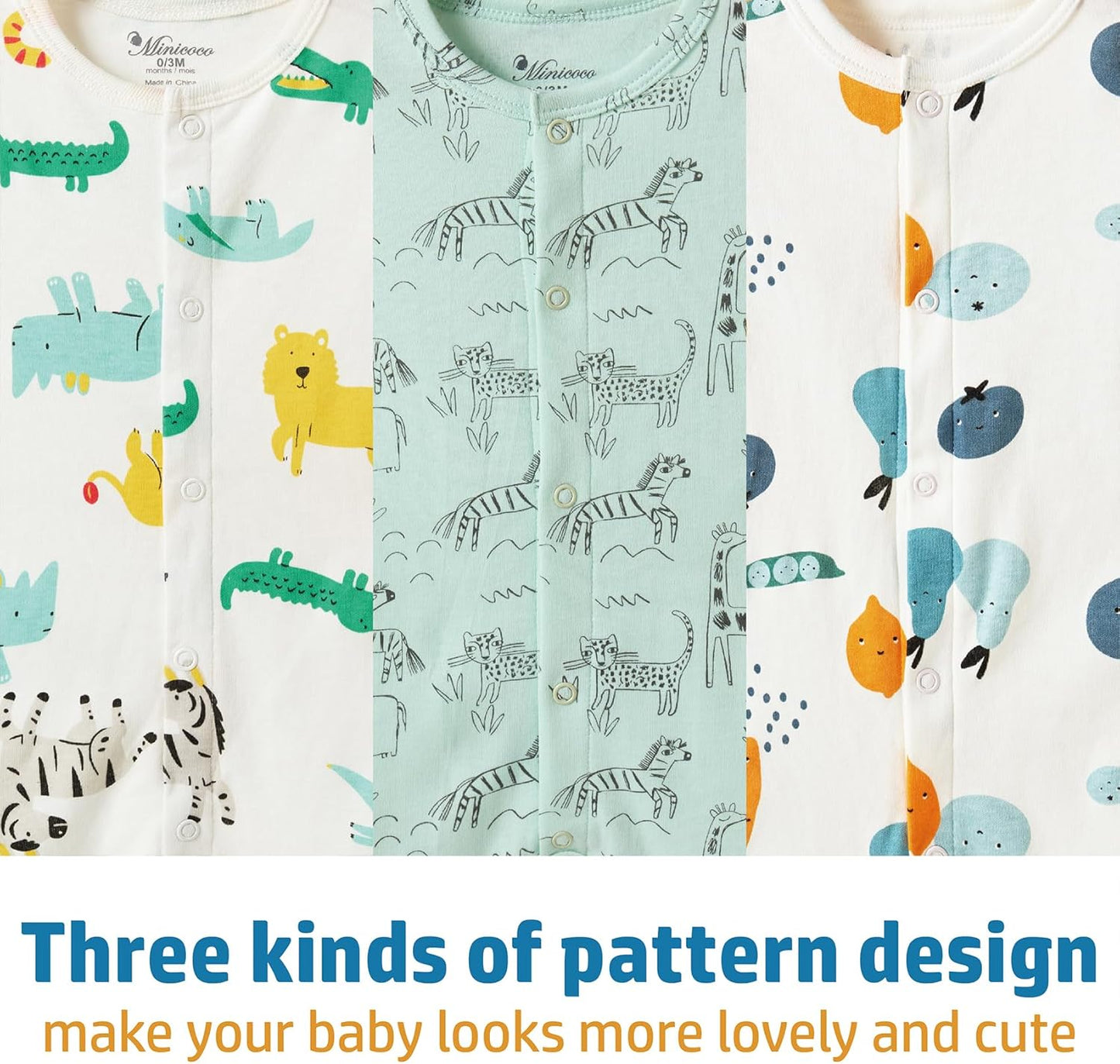 3-Pack 100% Cotton Baby Boy Rompers,0-24Months Short Sleeve Toddler Romper,Breathable Spring/Summer Clothes