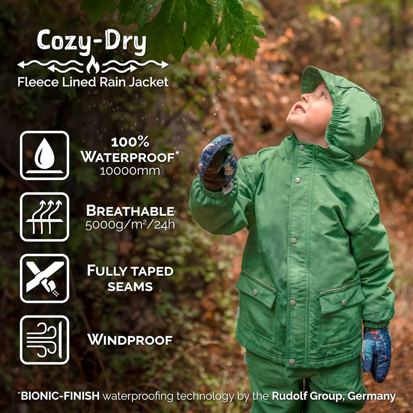 JAN & JUL Waterproof Fleece Lined Rain Jacket, Raincoat for Kids