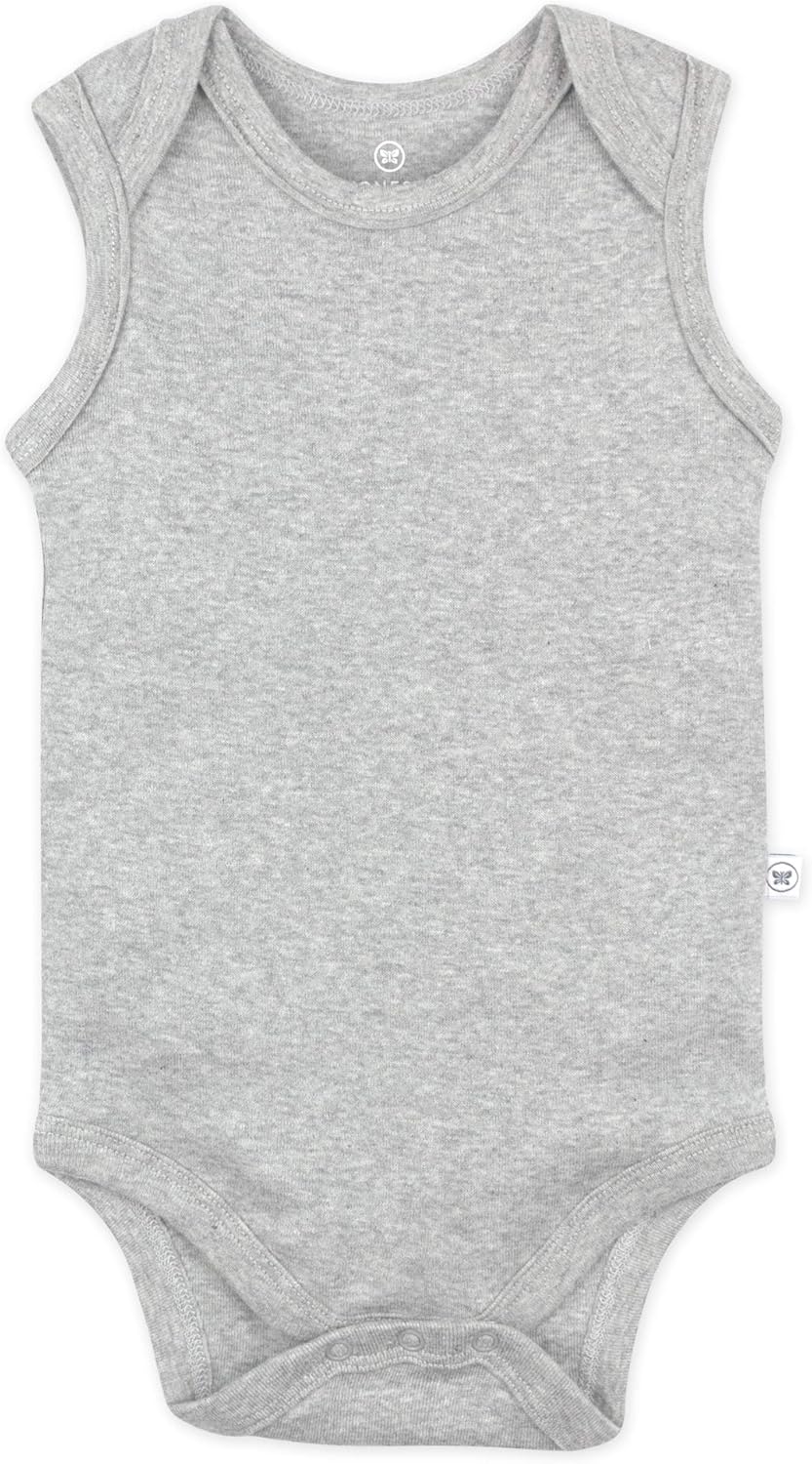 Sleeveless Bodysuits One-piece 100% Organic Cotton for Baby Boys, Girls, Unisex