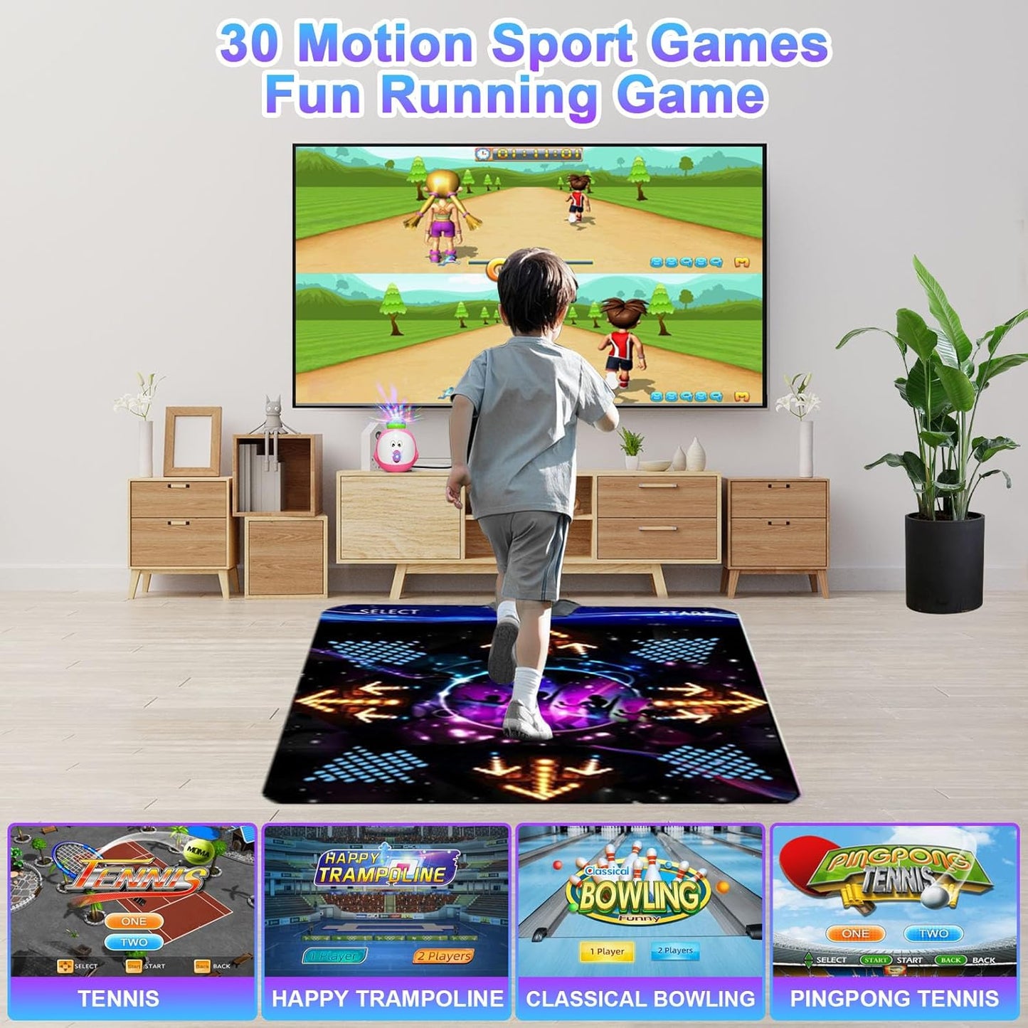Dance Mat for Kids and Adults, Musical Electronic Dance Step Pad with 100+ Games, 200+Songs, HD Camera, 2 Motion Sensor Controllers, MTV & Cartoon Modes, Dance Mat Toy for Girls& Boys