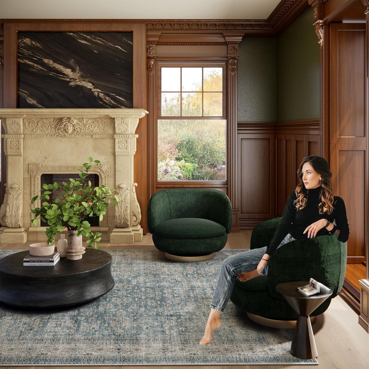 Machine Washable Entryway Throw Rug: Door Mat Indoor Entrance 4x6 Rug Boho Small Area Rug Non-Slip Low Pile Kitchen Rug for Front Door Indoor Entrance Entry Kids Room