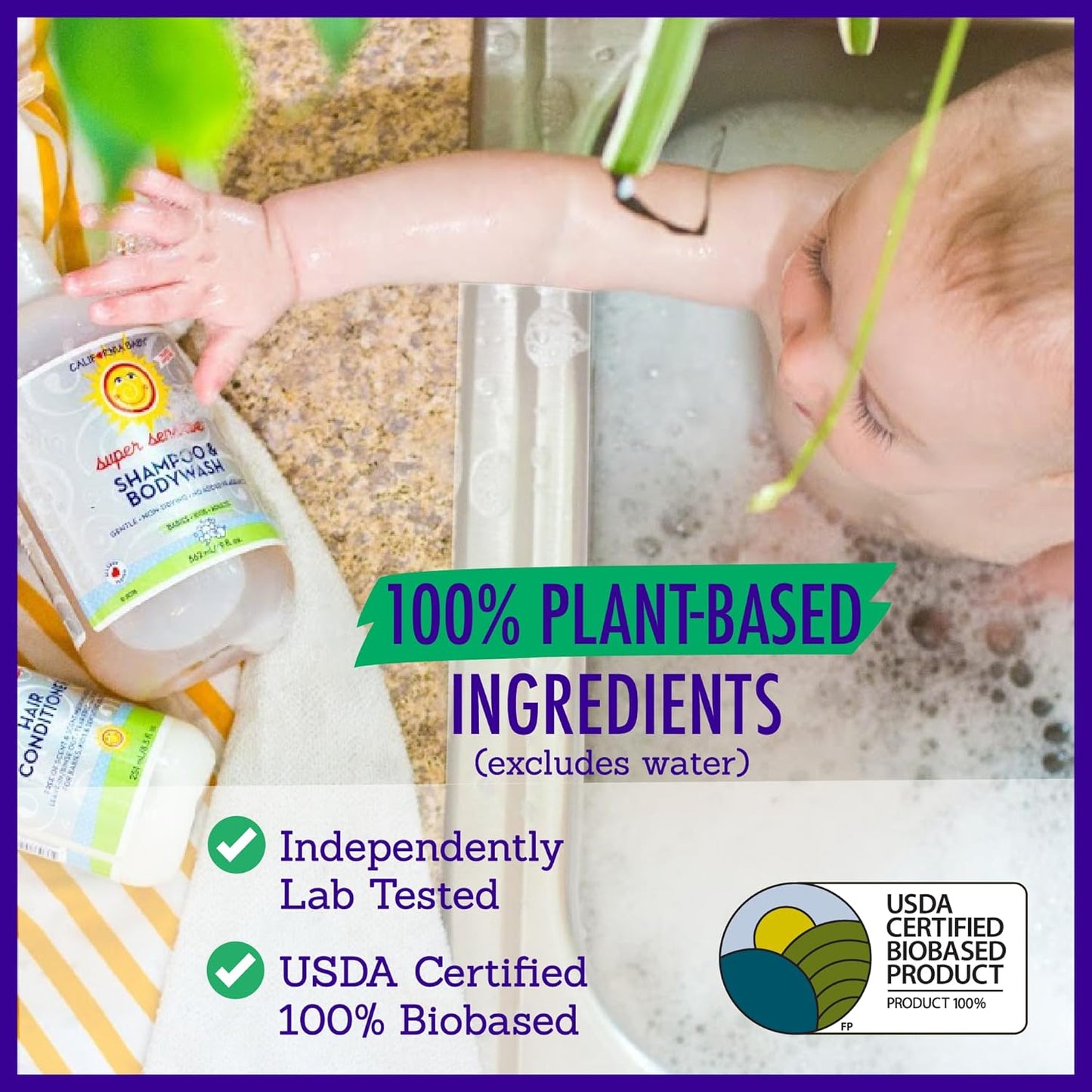 California Baby Super Sensitive Baby Shampoo + Baby Wash | 100% Plant-Based | Unscented Body Wash For Sensitive Skin | Hypoallergenic | 562 mL / 19 oz