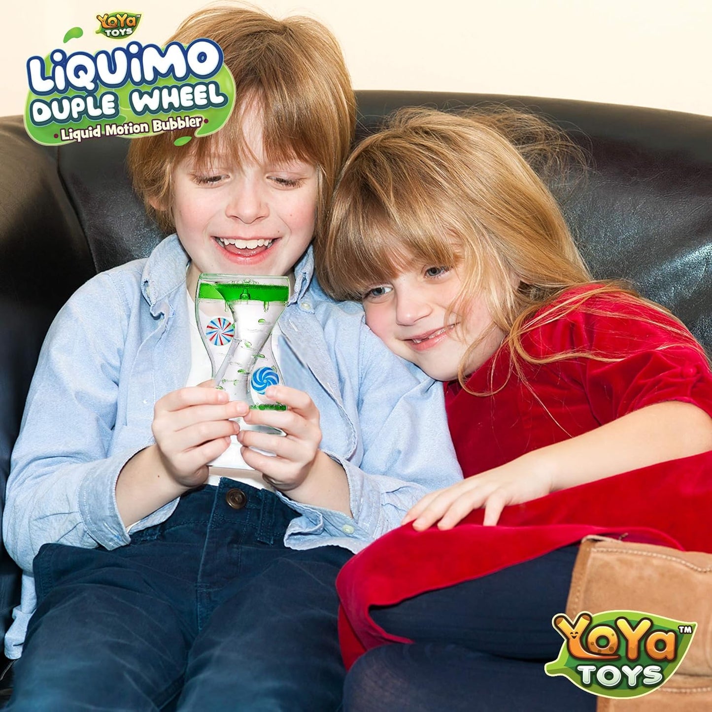 YoYa Toys Liquimo Liquid Motion Bubbler Duple Wheel for Kids and Adults - Satisfying Toys for Stress and Anxiety Relief - Fidget Toy Can Be Used as a Colorful Kitchen Timer - 3 Pack