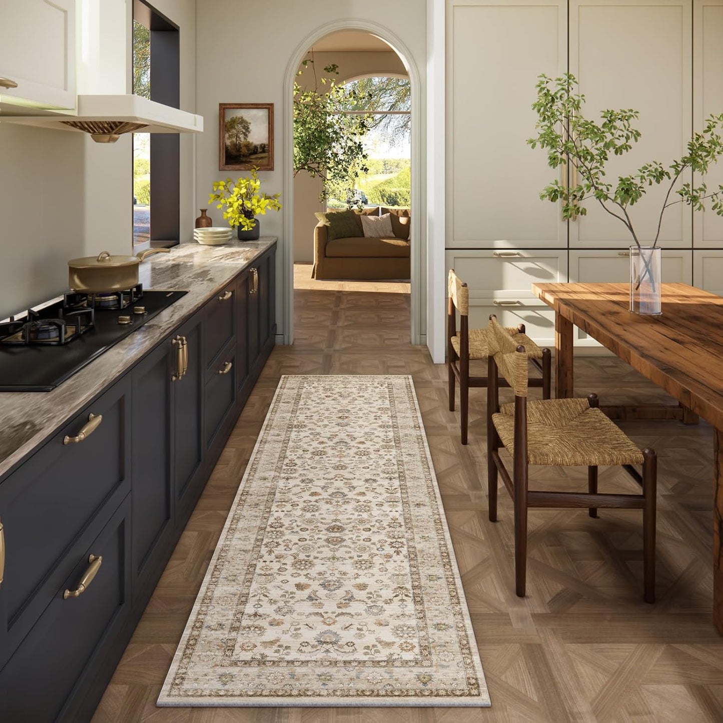 Washable Runners for Hallways Kitchen Rug: 2'x6' Kitchen Runner Stain Resistant Non Slip Low Pile Soft Carpet Runners for Hallways Bedroom Entryway Indoor Beside Bathroom Laundry Room