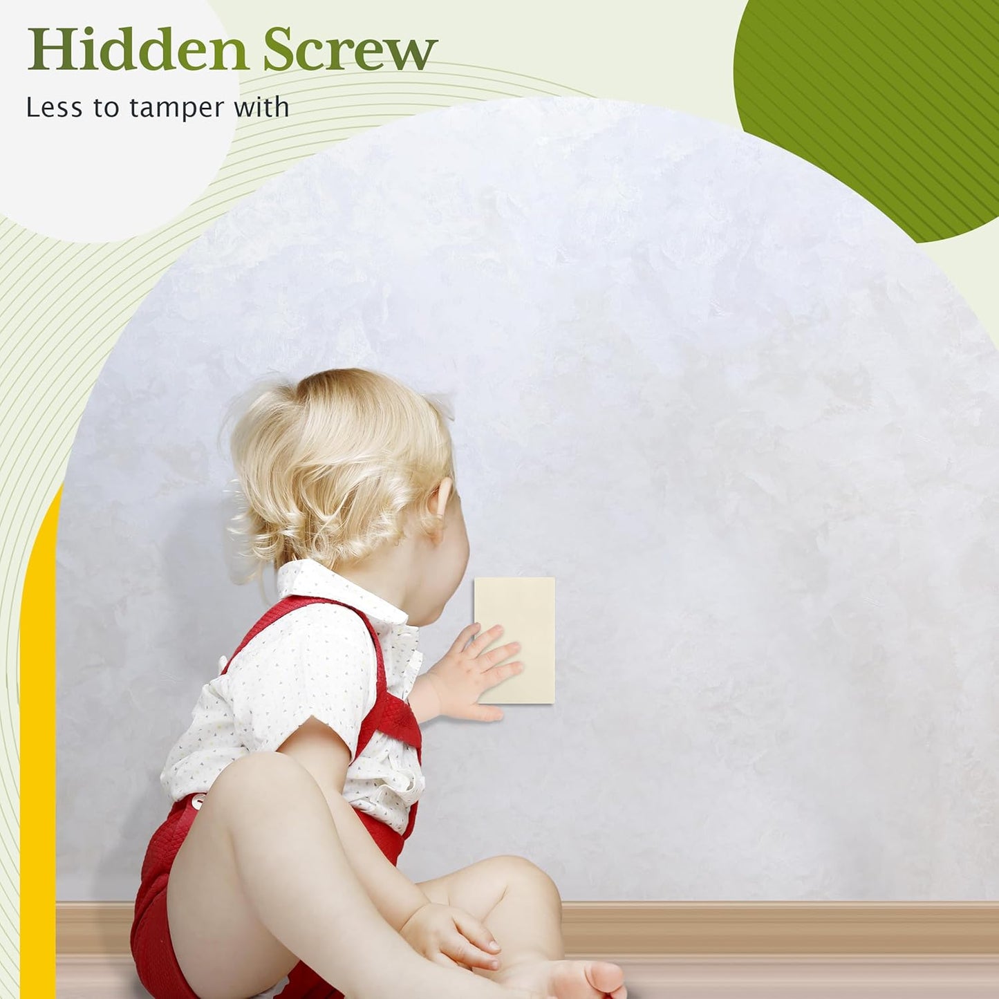 TG Mid-Size Screwless Blank Wall Plate, Child Safe Blank Device Outlet Cover, Medium Size 1-Gang 4.88" H x 3.11" L, Polycarbonate Thermoplastic, UL Listed, SP-MB1-LA, Light Almond (1 Pack)