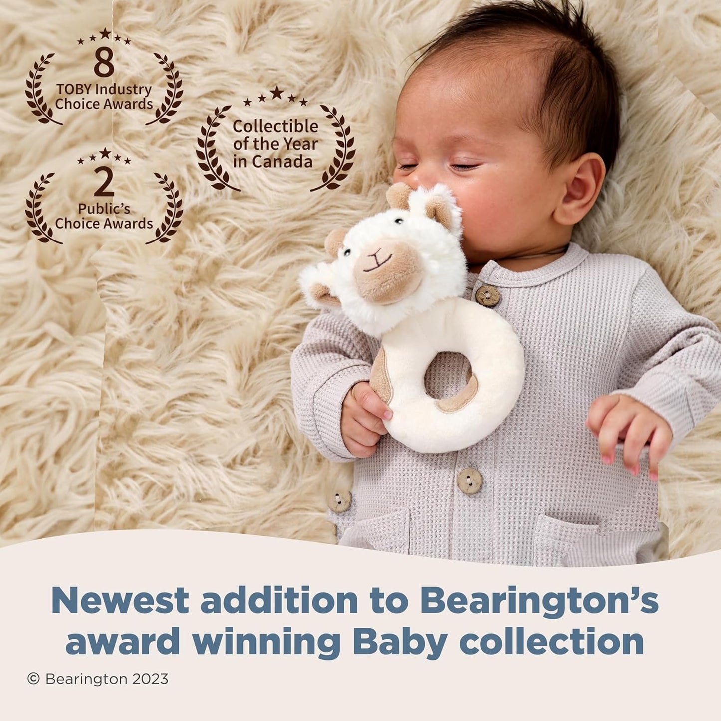 Bearington Collection Lil' Lofty 5.5 in Giraffe Baby Rattle - Plush Rattles Gift for Newborn