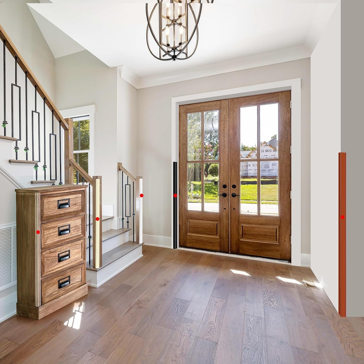 2PCS Wall Corner Protectors Guards - Self Adhesive Corner Protector & Corner Guards for Walls Edge Protection, Easy to Apply - No Tools Needed(Black, 47.24"x1.18")