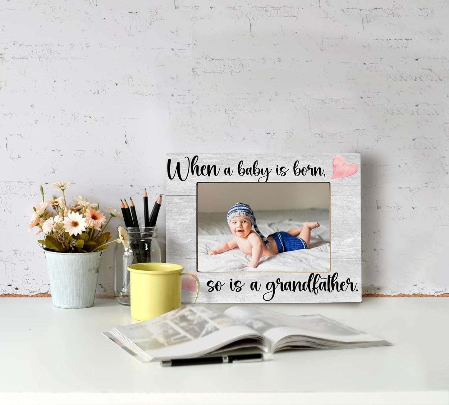 First Time Grandfather Gifts, New Grandchild Baby Photo Frame, When a Baby is Born So is a Grandfather, Photo Frame 8X10