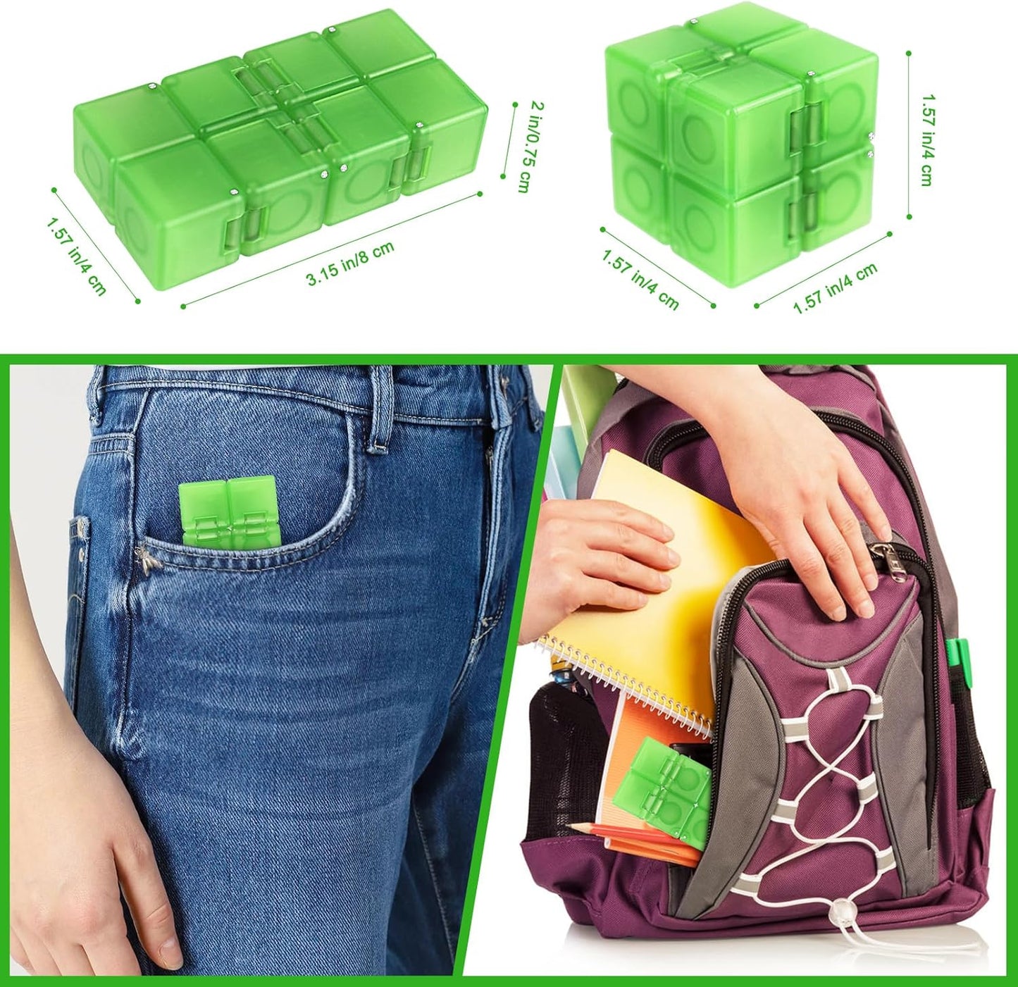 Infinitycube Fidget Toy Stress Relieving Fidgeting Game for Kids and Adults,Cute Pocket-Sized Unique Gadget for Anxiety Relief and Kill Time