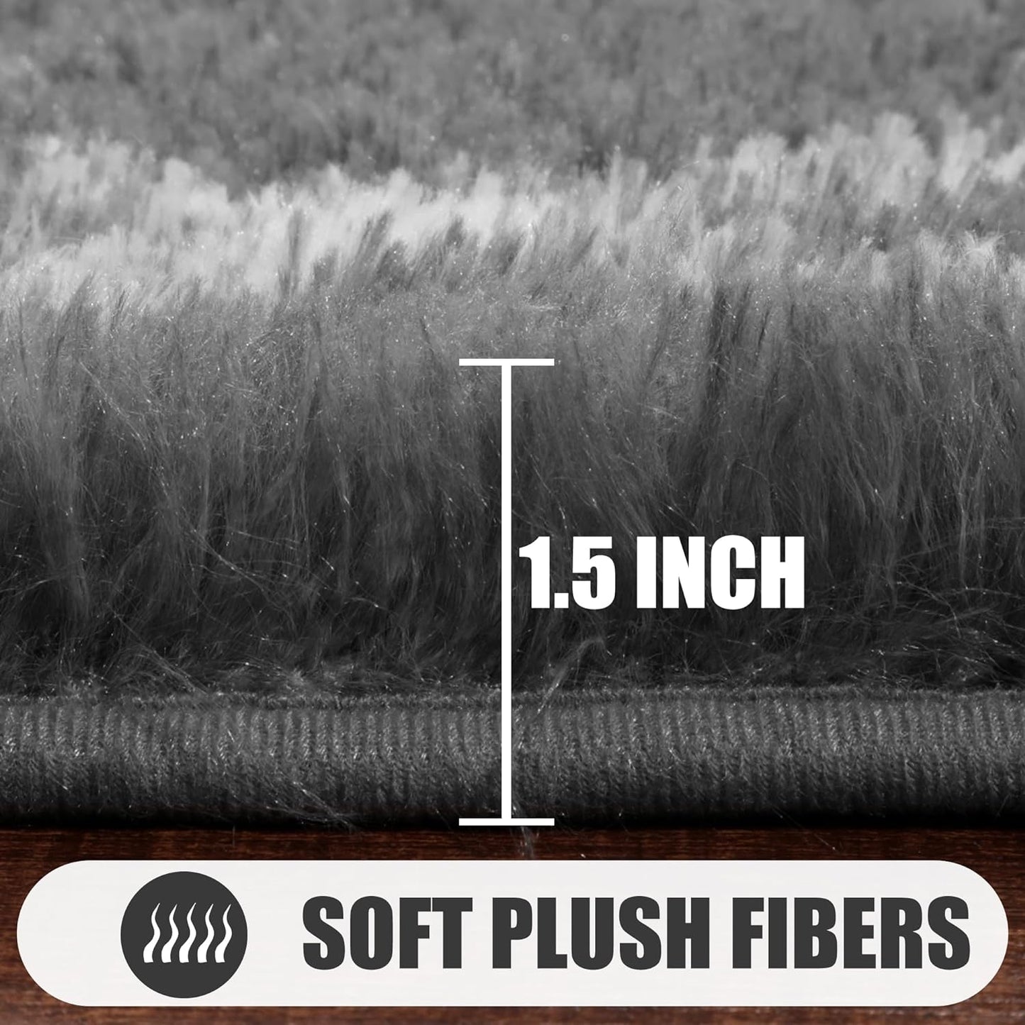 ONASAR 5x7 Area Rugs for Living Room Bedroom, Washable Fluffy Grey and White Faux Fur Bedside Rug, Geometric Boho Soft Plush Shaggy Floor Carpet Mat for Nursery Kids Girls Teen Dorm Home Decor