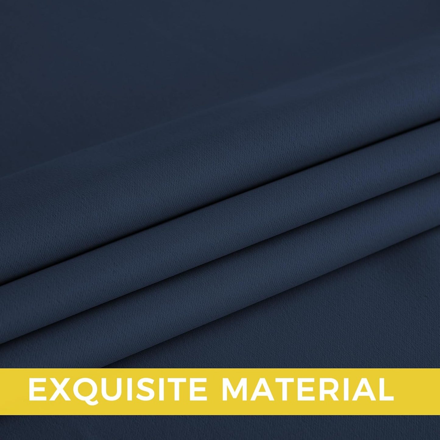 NICETOWN Navy Blue Blackout Curtains 108 inch Long, Thermal Insulated Grommet Privacy Energy Saving Shades for Bedroom, Living Room, Bathroom, Laundry, Patio, Closet, 2 Panels, W52 x L108
