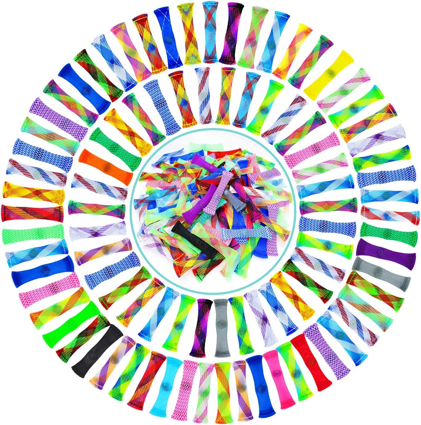 100 Pack Marble Mesh Fidget Toys,Fidget Toy Mesh and Marble Stress Relieve and Anxiety for Children and Adults, Stress Relieve Toy, Focus Enhance